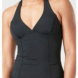 New Athleta Sculpted Halter Tankini Top Black